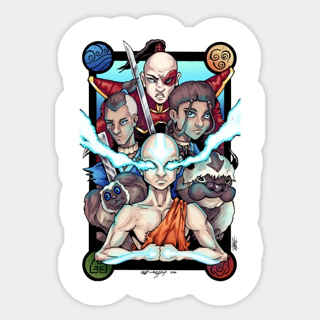 Airbender Sticker by ArtofOldSchool